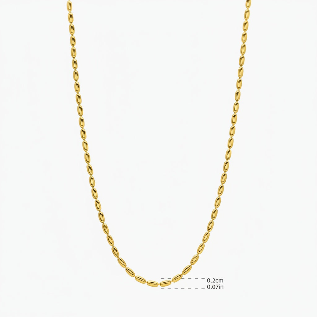 Classic Beaded Chain Necklace - Gold
