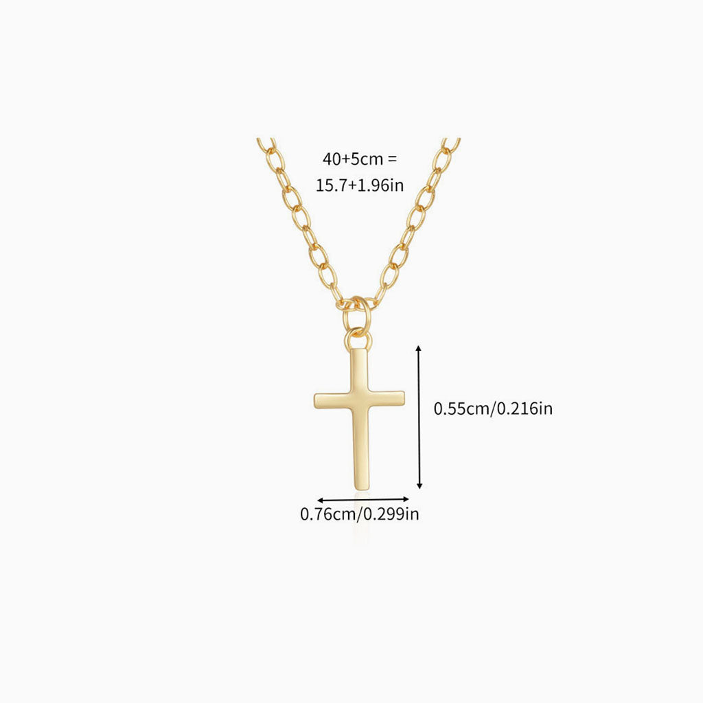 Classic Cross Pendant Necklace - Gold
