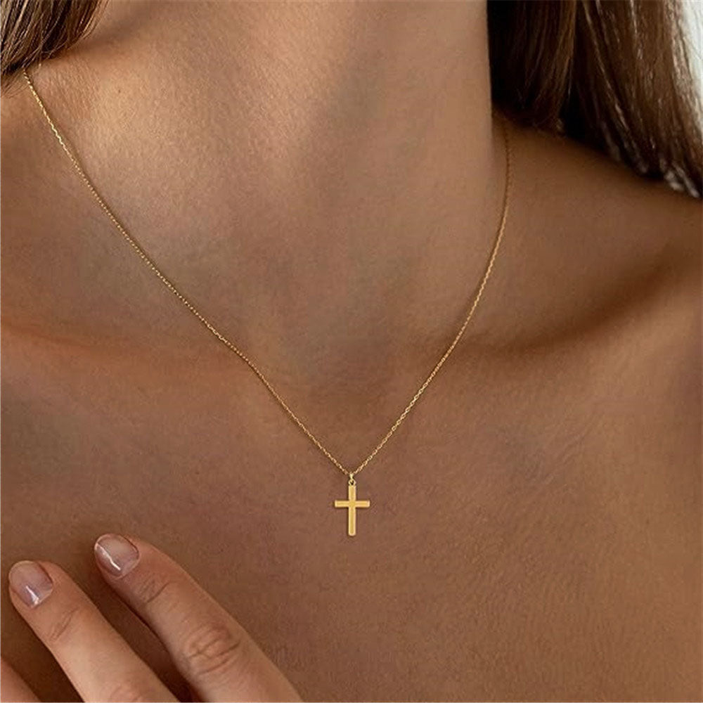 Classic Cross Pendant Necklace - Gold