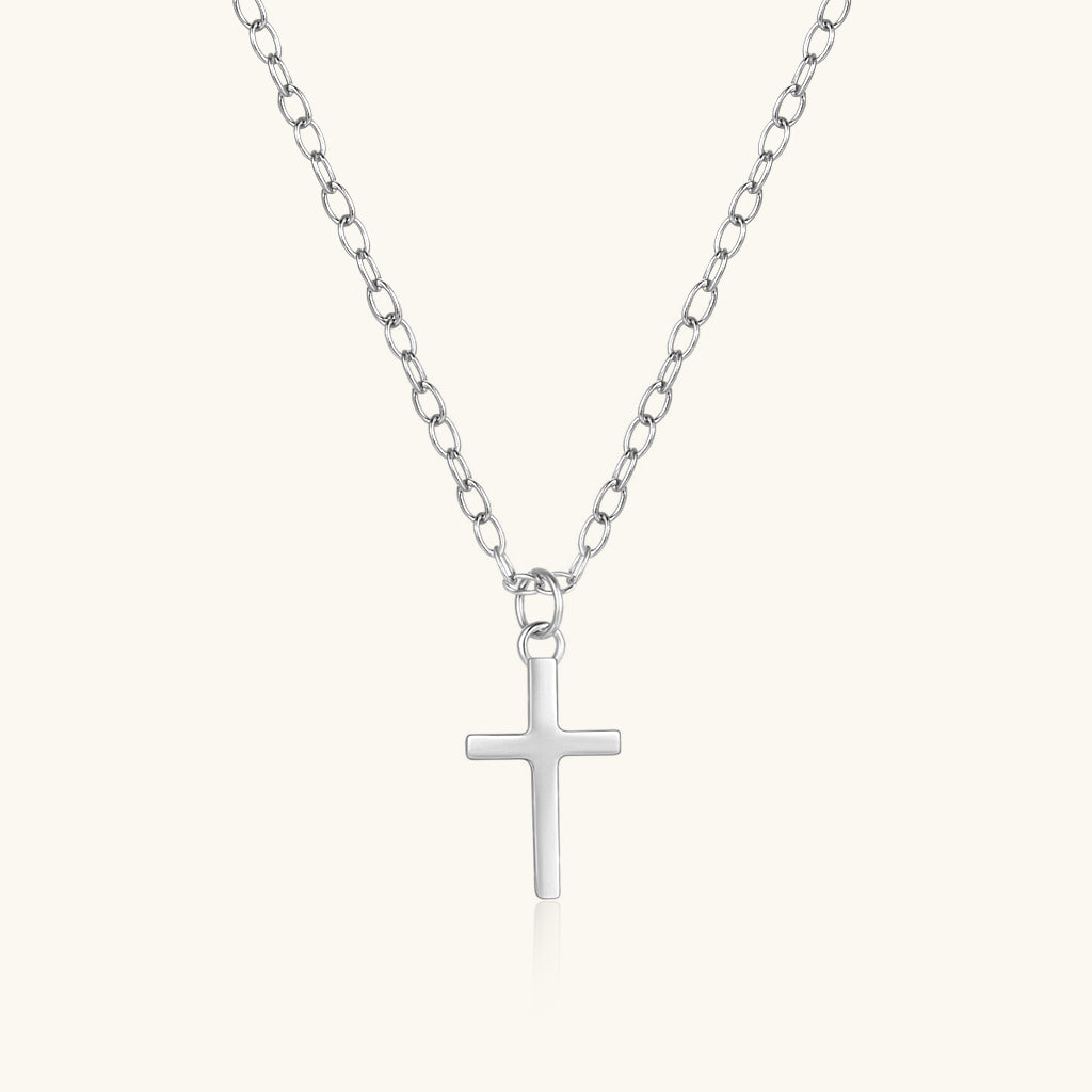 Classic Cross Pendant Necklace - Silver
