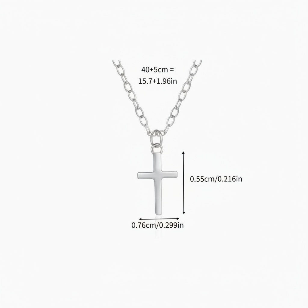 Classic Cross Pendant Necklace - Silver