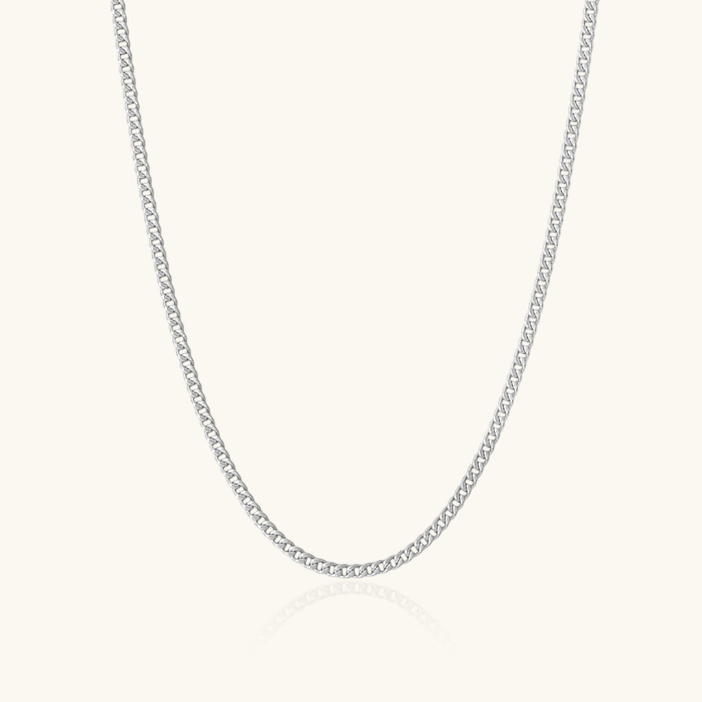 Classic Curb Chain Necklace - Silver