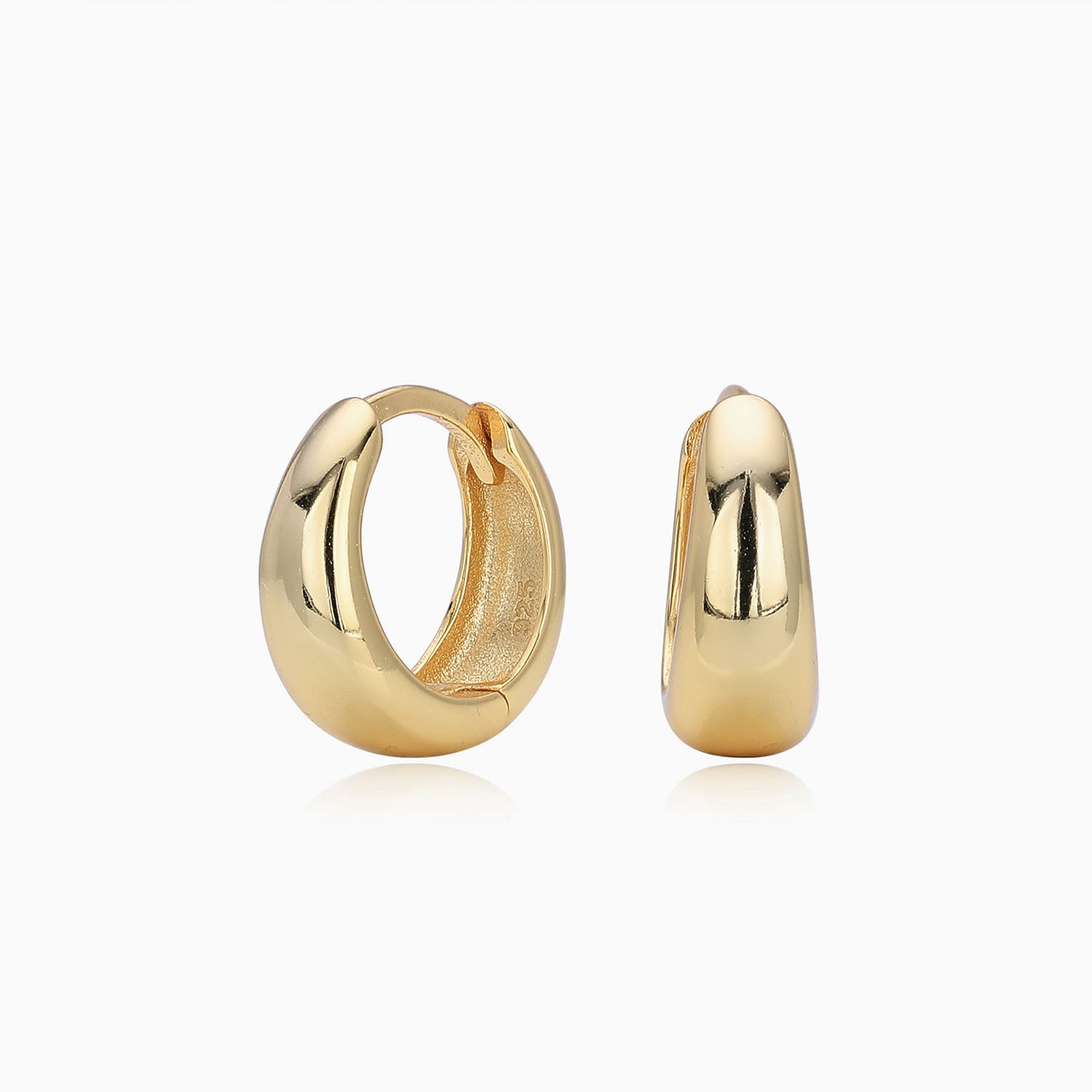 Classic Dome Huggie Hoop Earrings - Gold