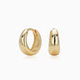 Classic Dome Huggie Hoop Earrings - Gold