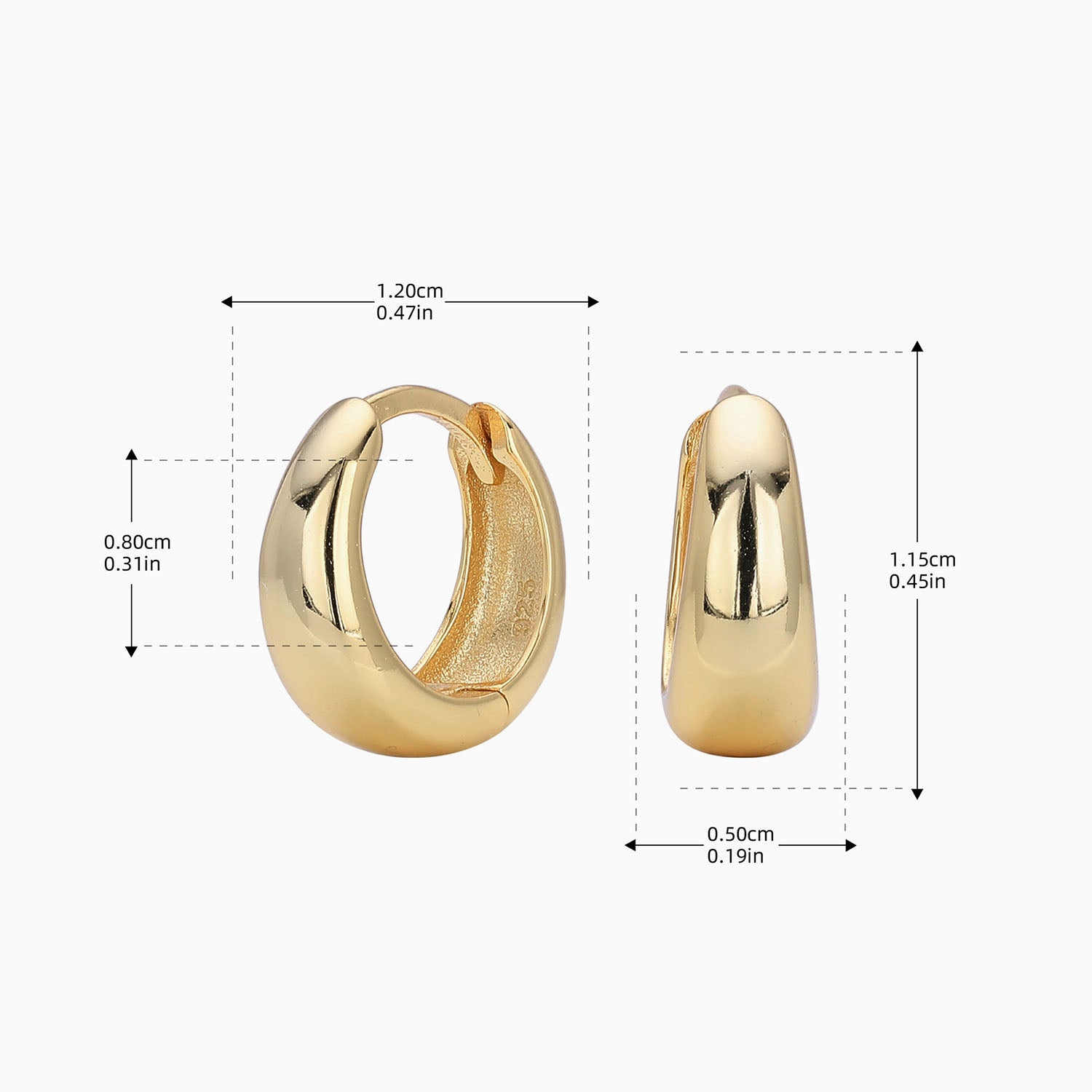 Classic Dome Huggie Hoop Earrings - Gold