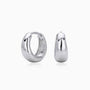 Classic Dome Huggie Hoop Earrings - Silver