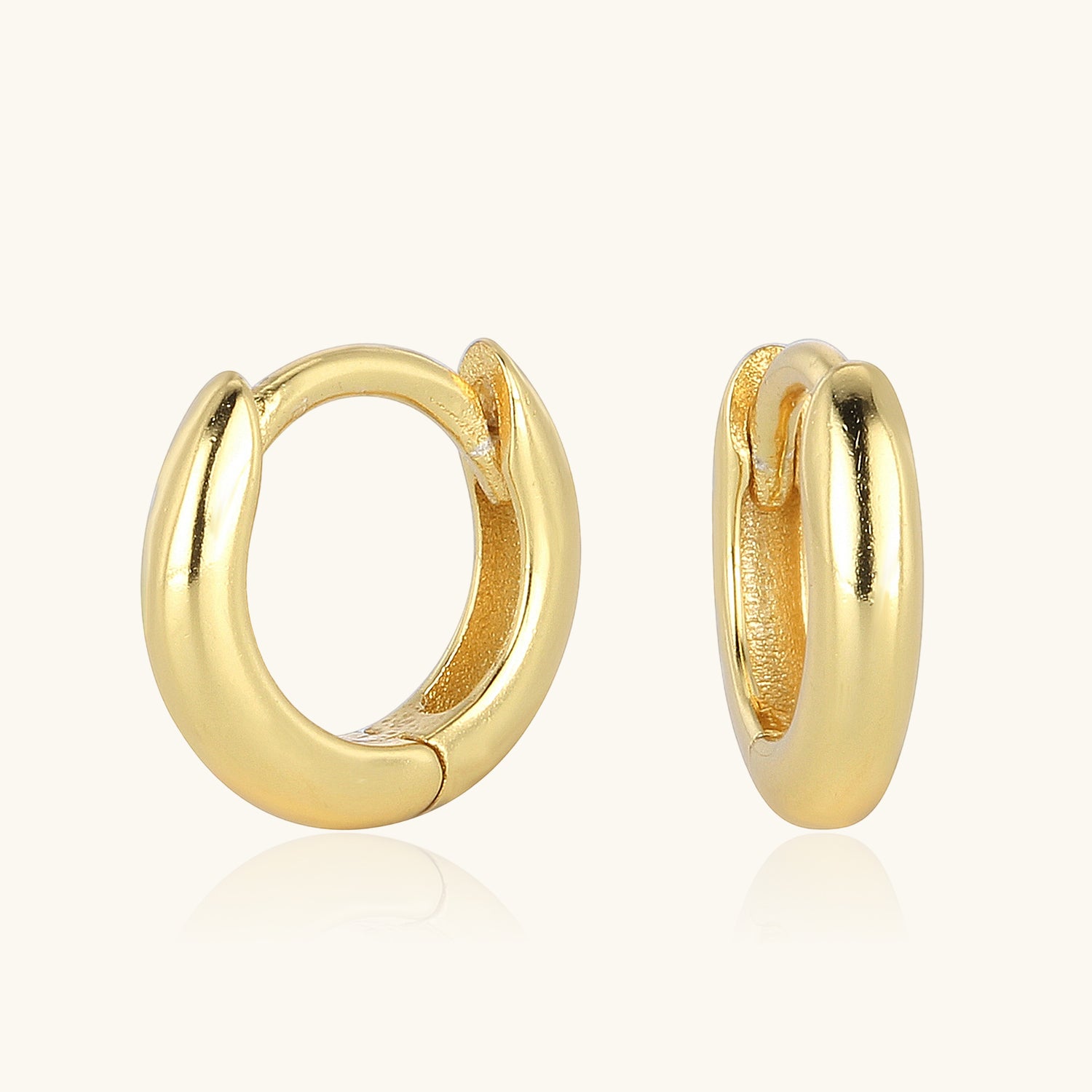 Classic Huggie Hoop Earrings - Gold