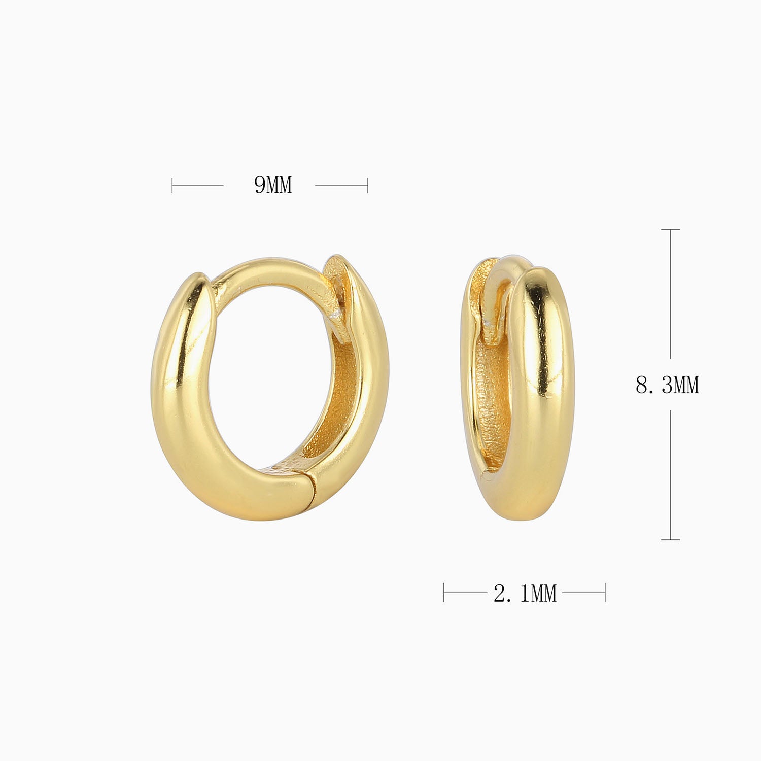 Classic Huggie Hoop Earrings - Gold