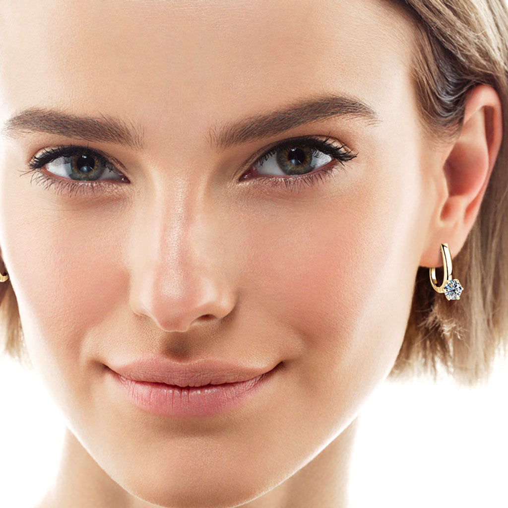 Classic Moissanite Drop Earrings - Gold