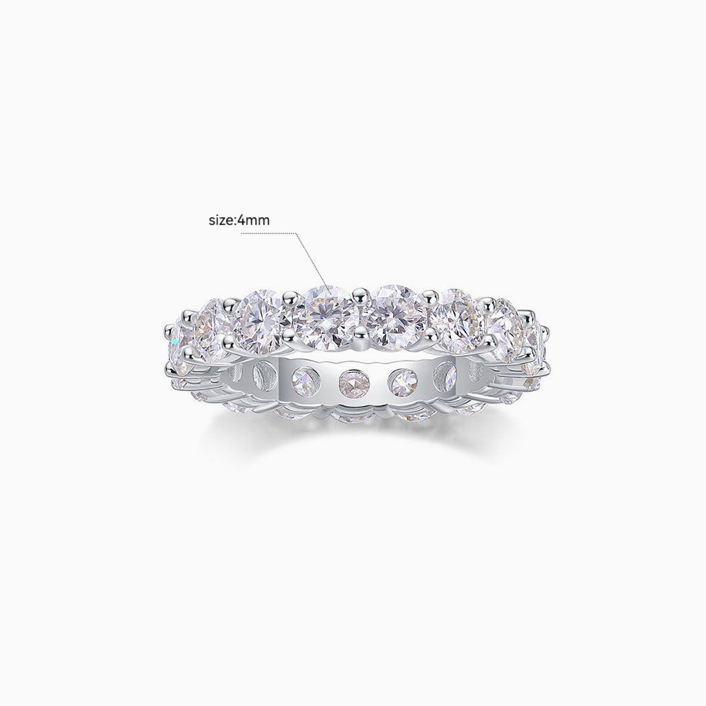 Classic Moissanite Eternity Ring - Silver