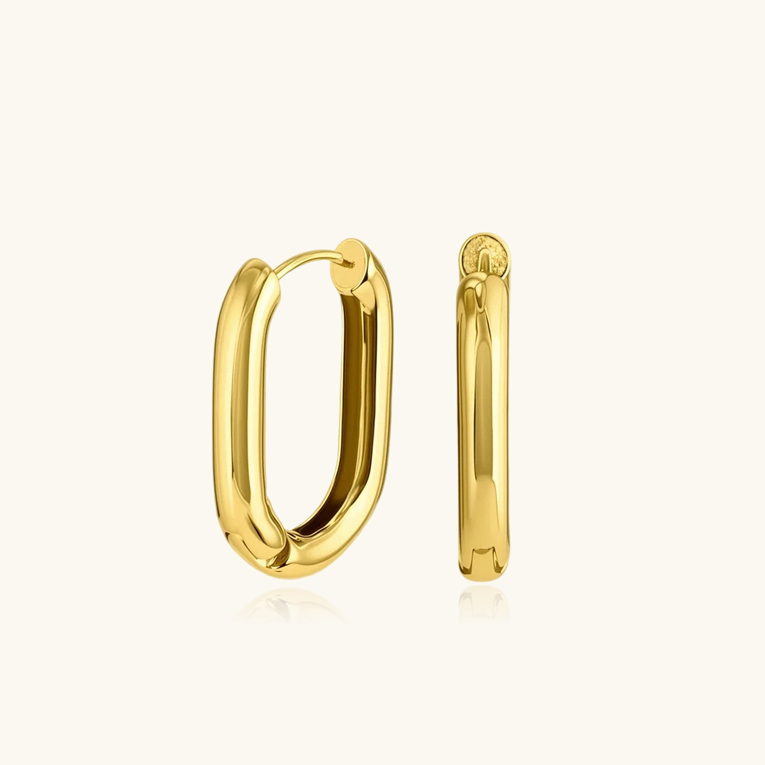 Classic Paperclip Hoop Earrings - Gold