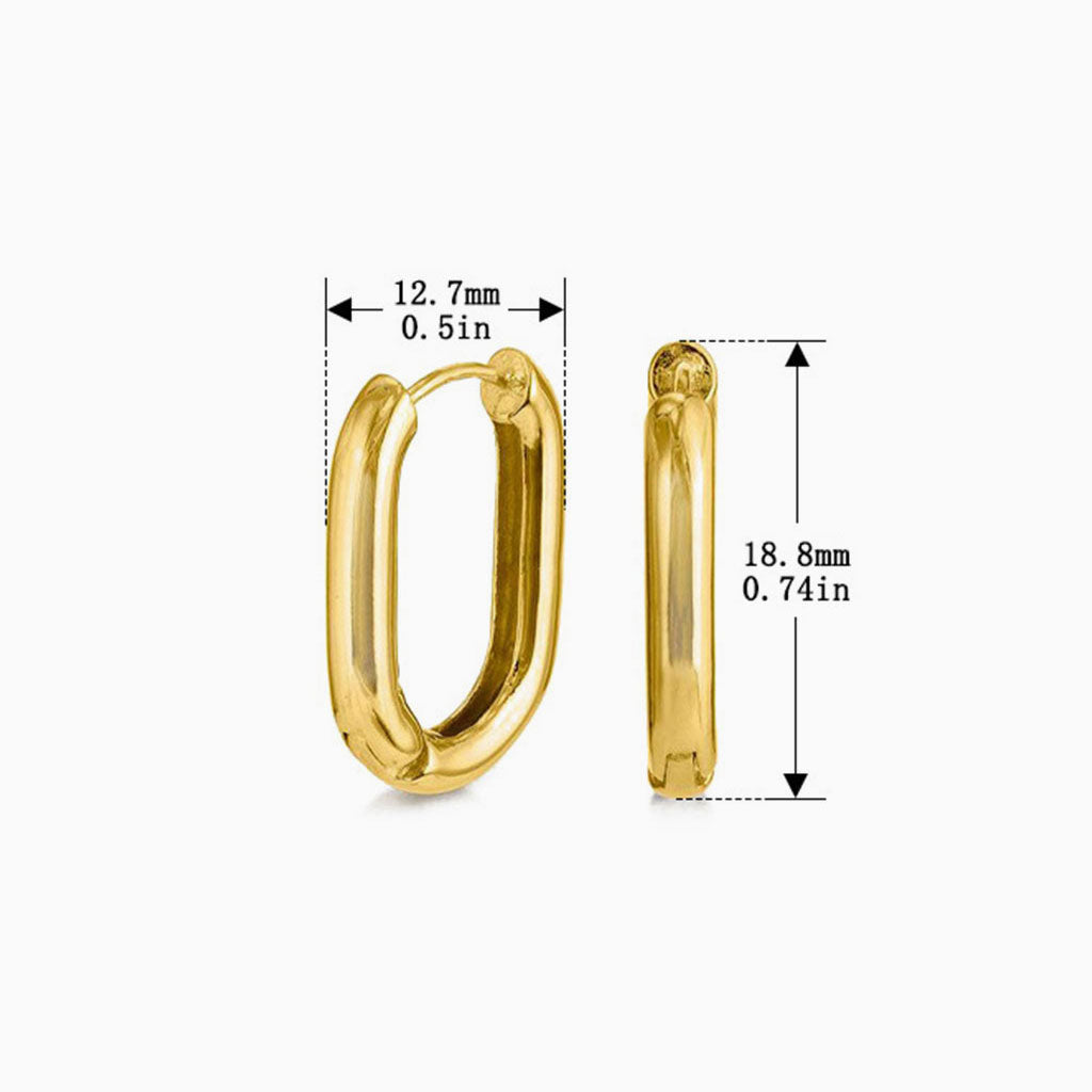 Classic Paperclip Hoop Earrings - Gold
