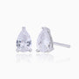 Classic Pear Diamond Solitaire Stud Earrings - Silver