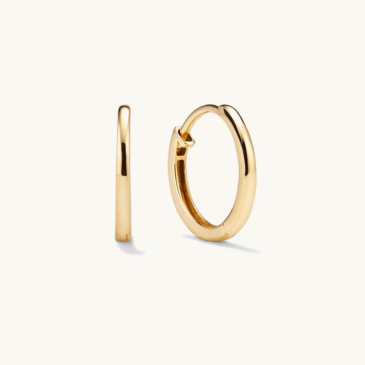 Classic Slim Huggie Hoop Earrings - Gold