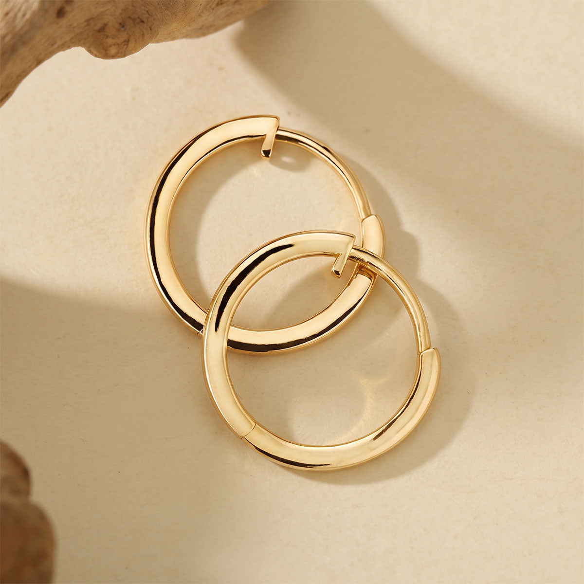 Classic Slim Huggie Hoop Earrings - Gold