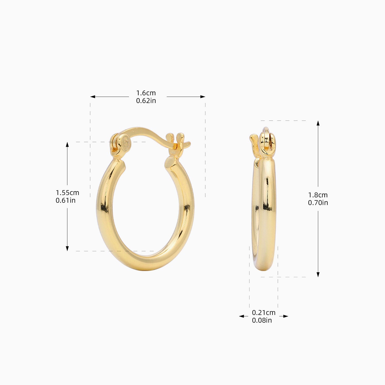 Classic Tube Hoop Earrings - Gold