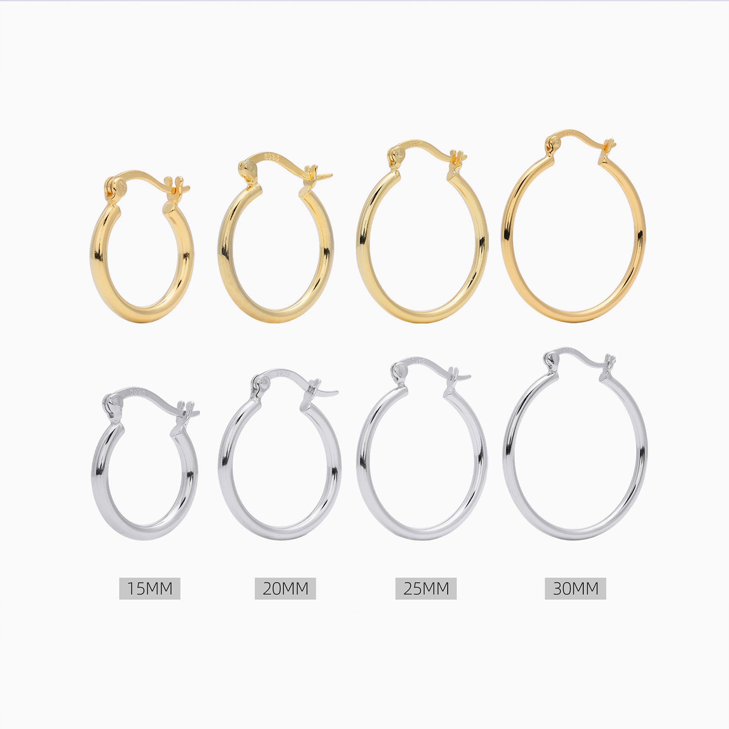 Classic Tube Hoop Earrings - Gold