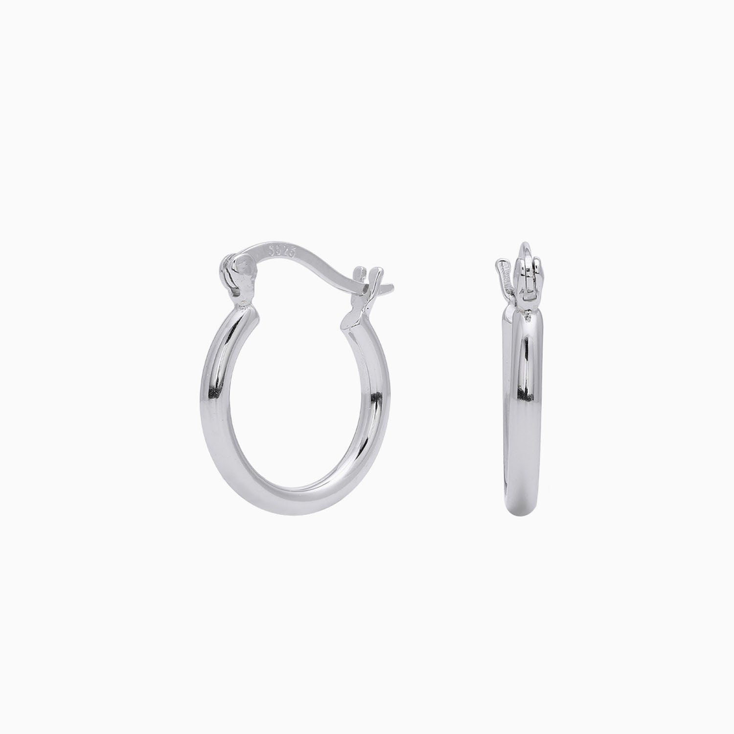 Classic Tube Hoop Earrings - Silver