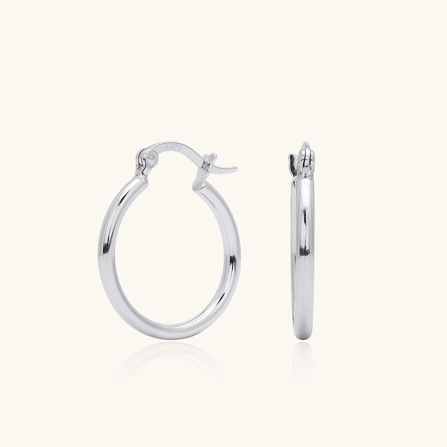 Classic Tube Hoop Earrings - Silver