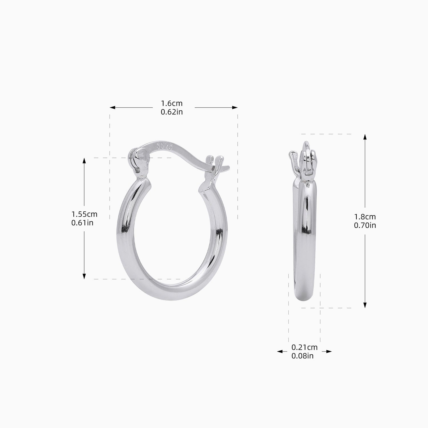 Classic Tube Hoop Earrings - Silver