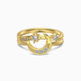 Crescent Moon and Star Diamond Stacking Rings - Gold