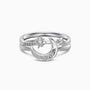 Crescent Moon and Star Diamond Stacking Rings - Silver