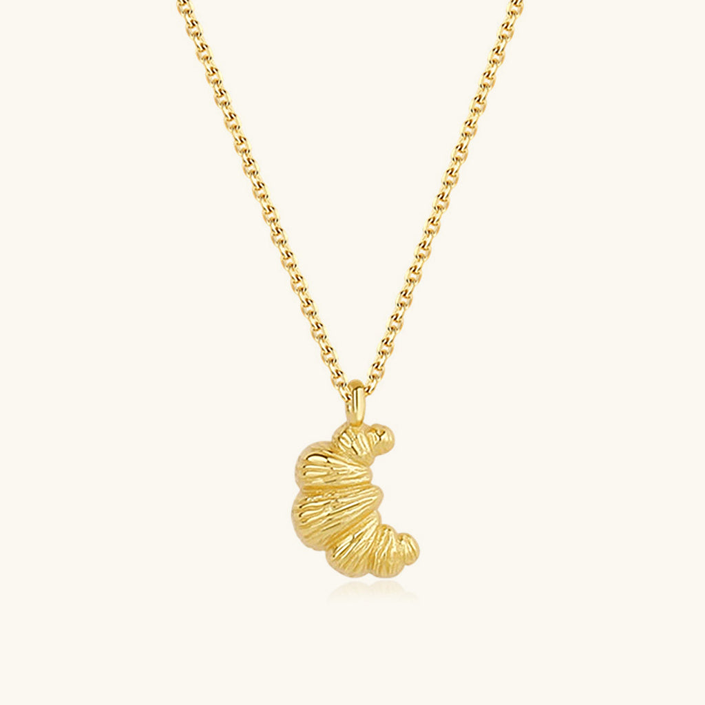 Croissant Pendant Necklace - Gold