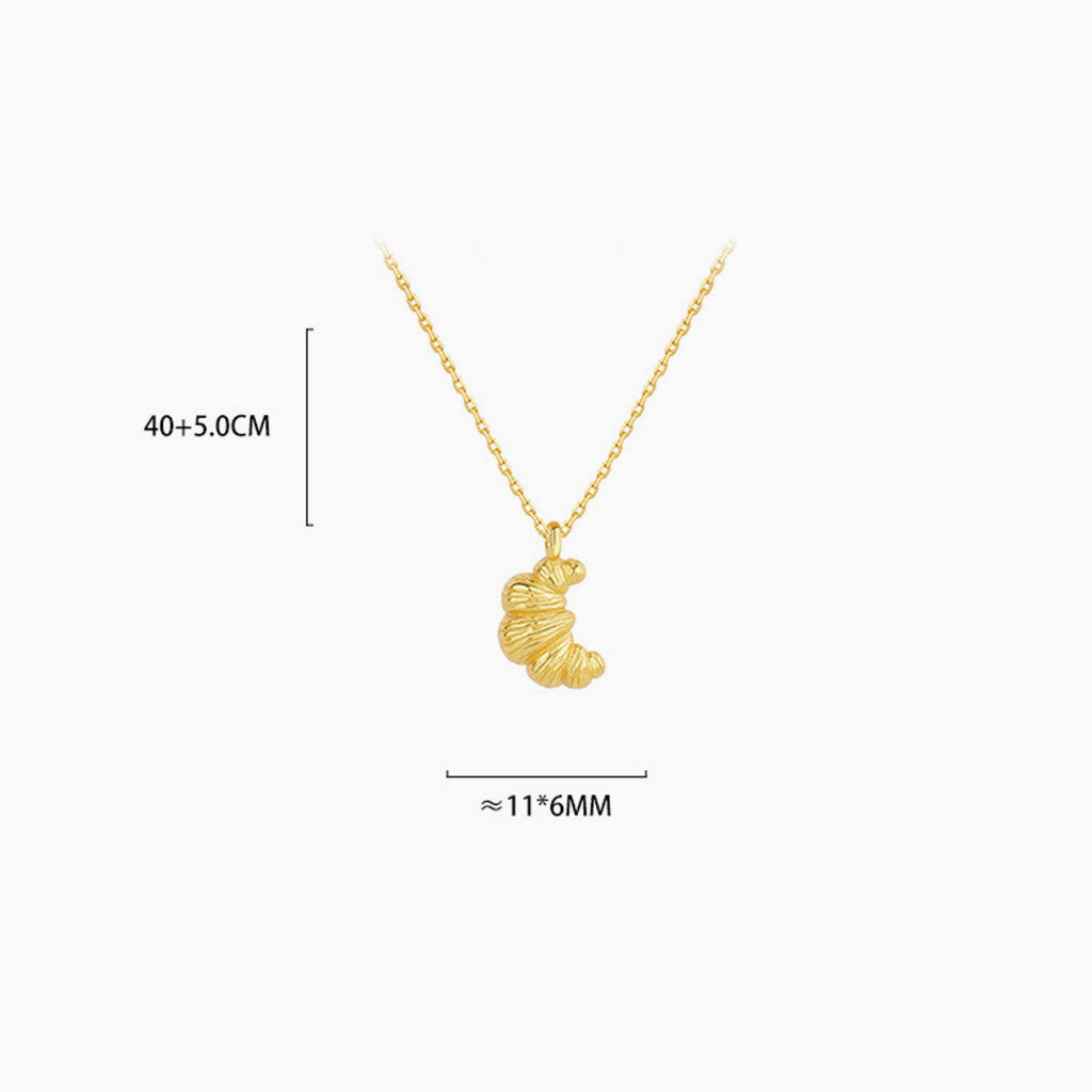Croissant Pendant Necklace - Gold