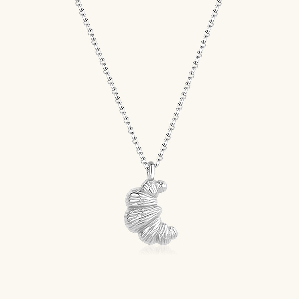 Croissant Pendant Necklace - Silver