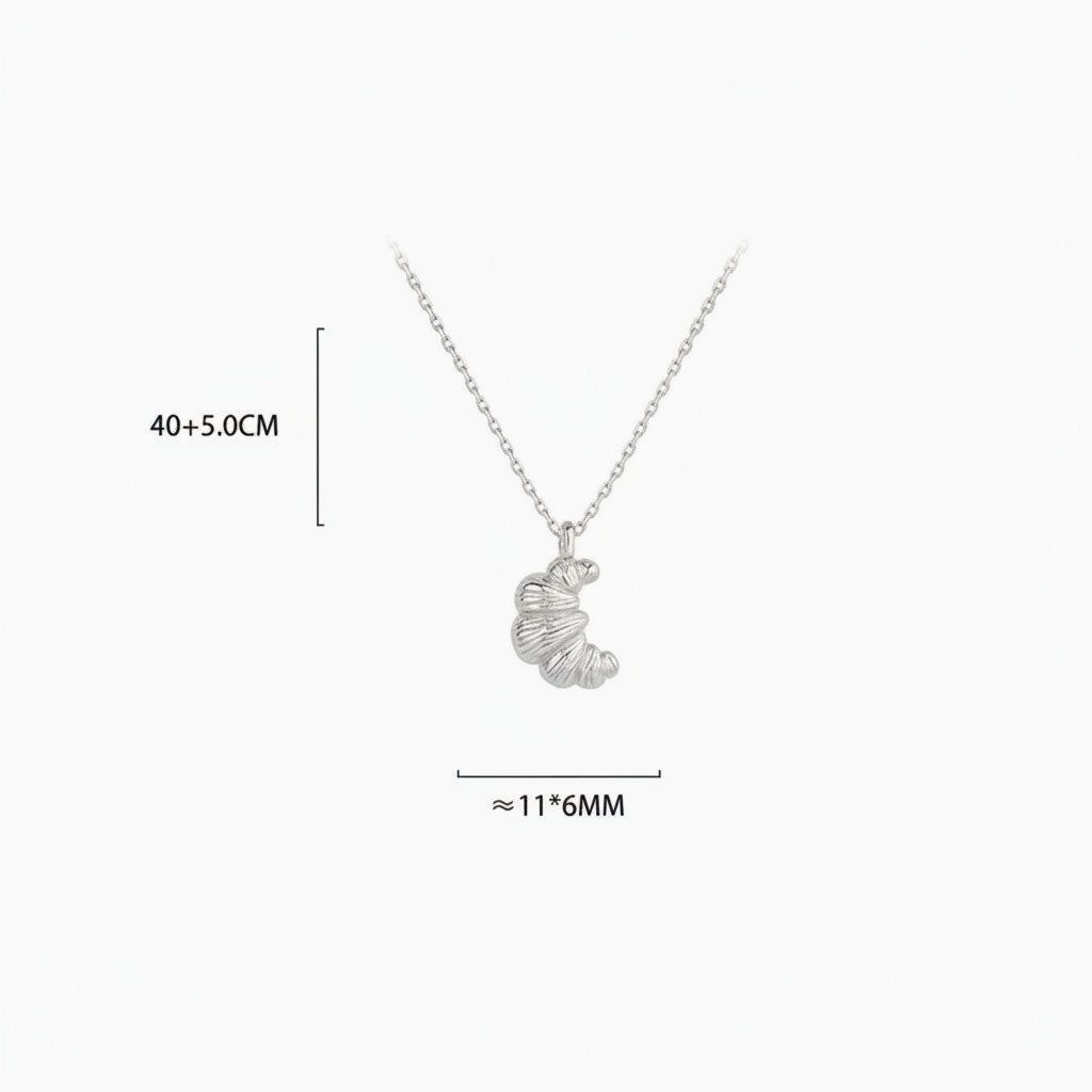 Croissant Pendant Necklace - Silver