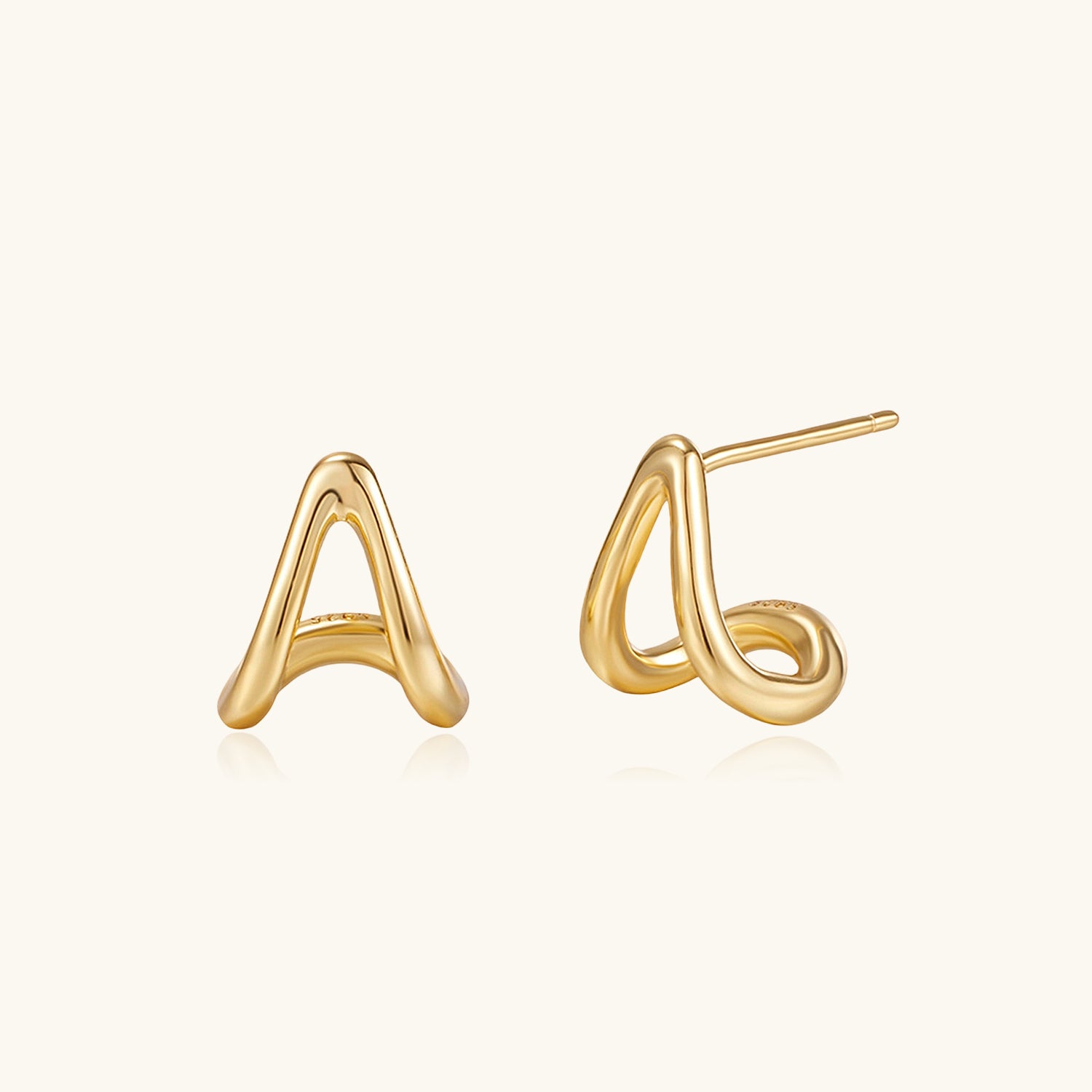 Curved Hoop Earrings - Gold
