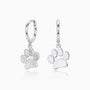 Cute Dog Paw Drop Huggie Hoop Earrings - Silver