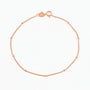Dainty Beaded Station Bracelet - Rose Gold