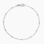 Dainty Beaded Station Bracelet - Silver