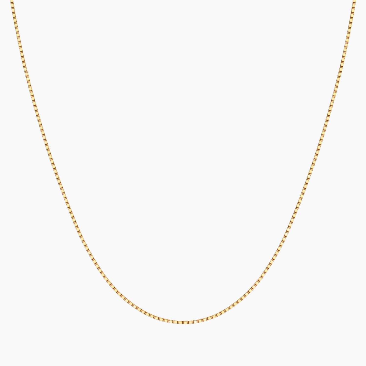 Dainty Box Chain Necklace - Gold