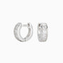 Dainty Half Eternity Huggie Hoop Earrings - Silver