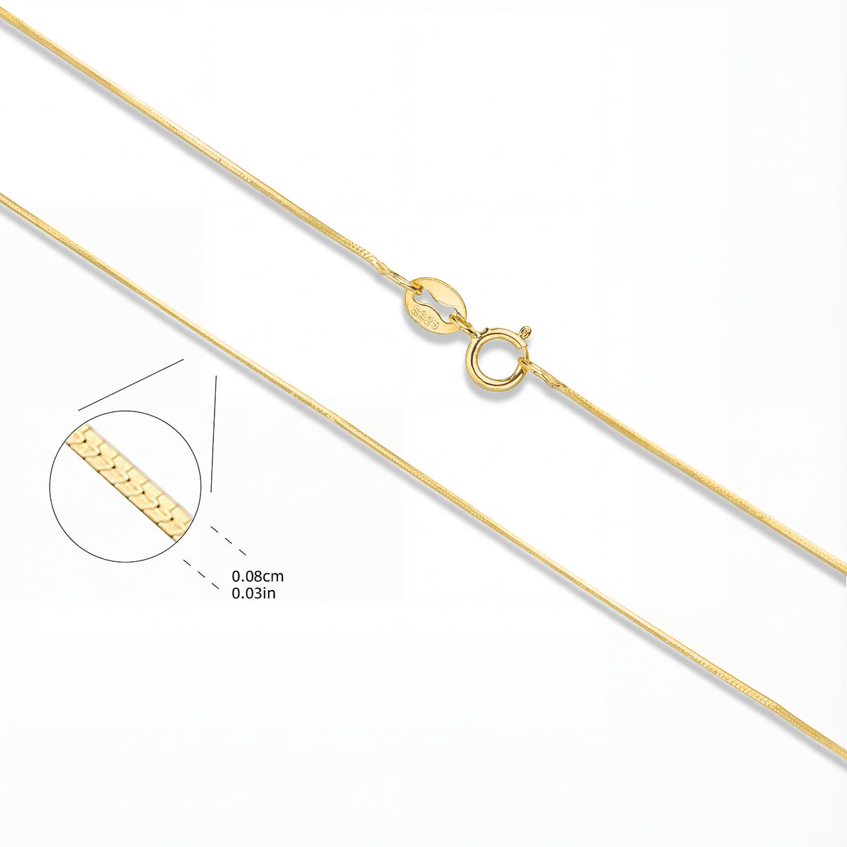 Dainty Octagonal Herringbone Necklace - Gold