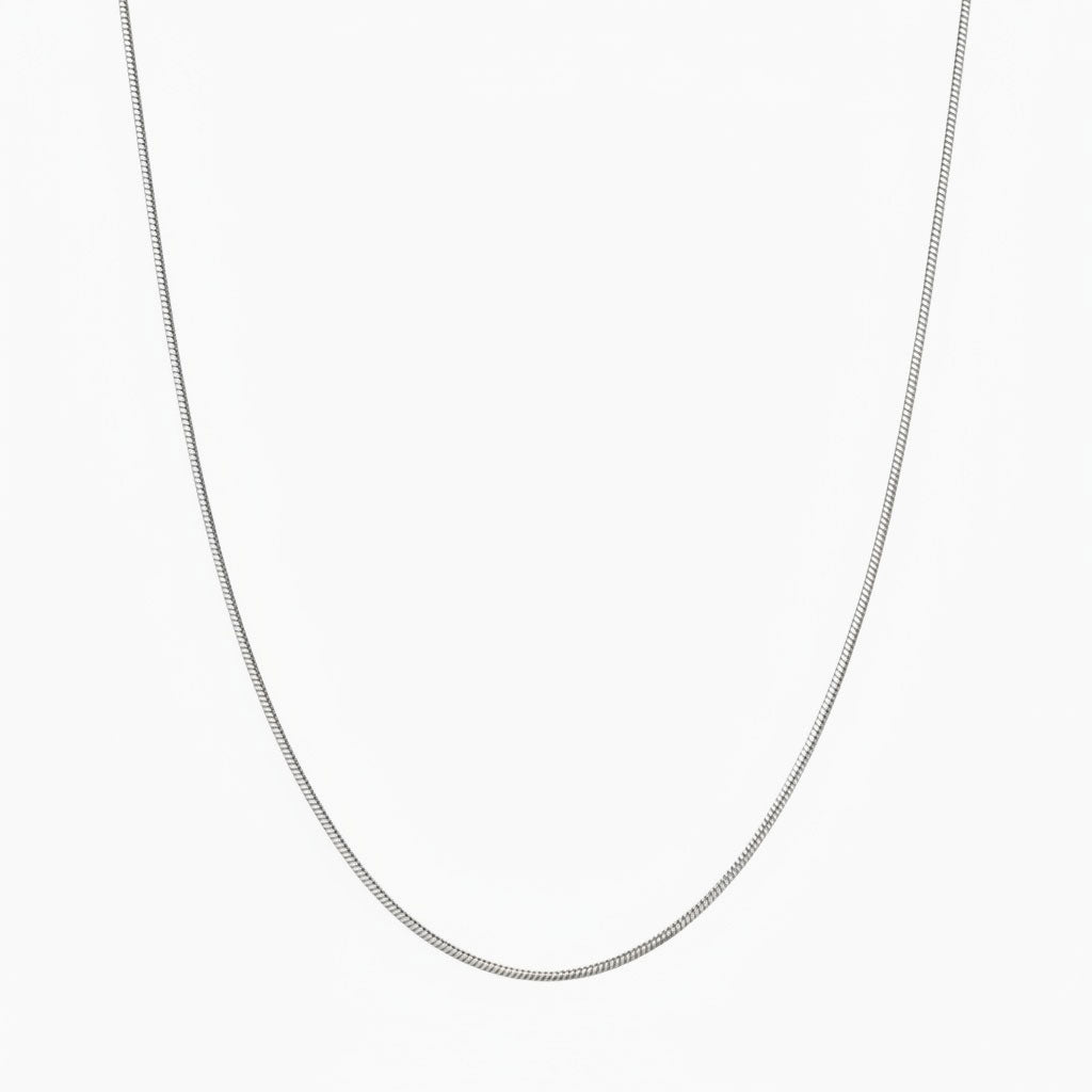 Dainty Octagonal Herringbone Necklace - Silver