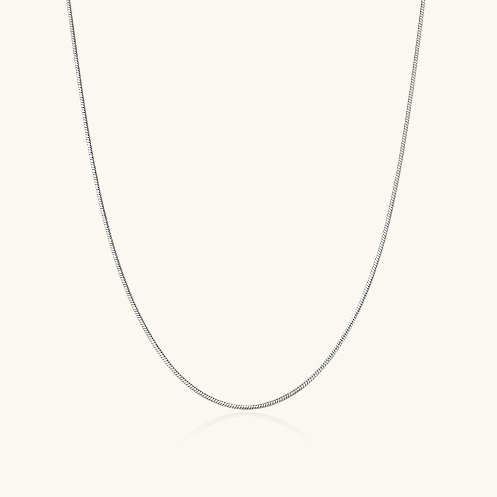 Dainty Octagonal Herringbone Necklace - Silver