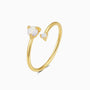 Dainty Opal Open Ring - Gold