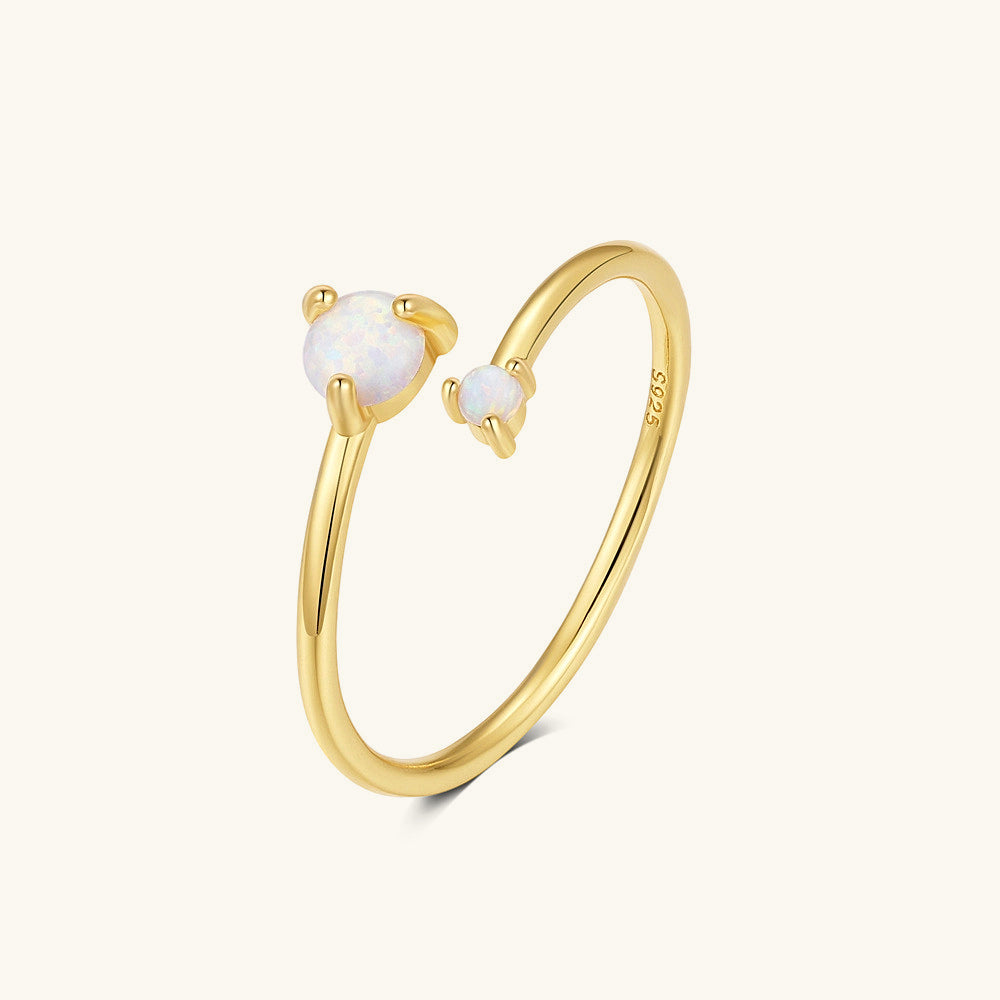 Dainty Opal Open Ring - Gold