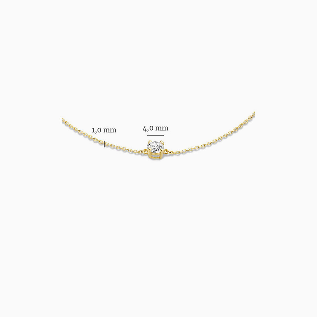 Dainty Solitaire Diamond Bracelet - Gold