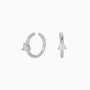 Dainty Solitaire Ear Cuff Earrings - Silver