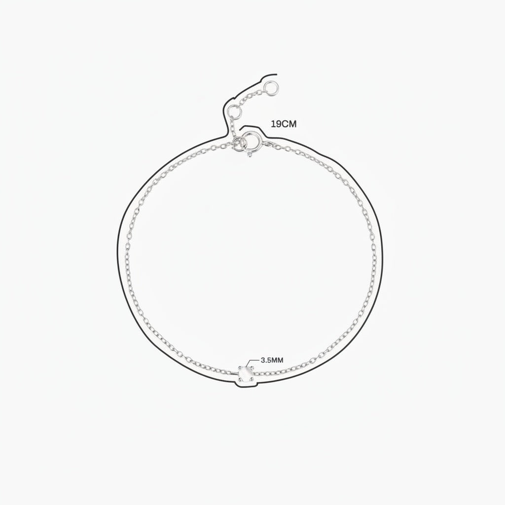 Dainty Solitaire Opal Bracelet - Silver