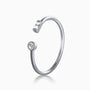 Dainty Two Stone Open Ring - Silver