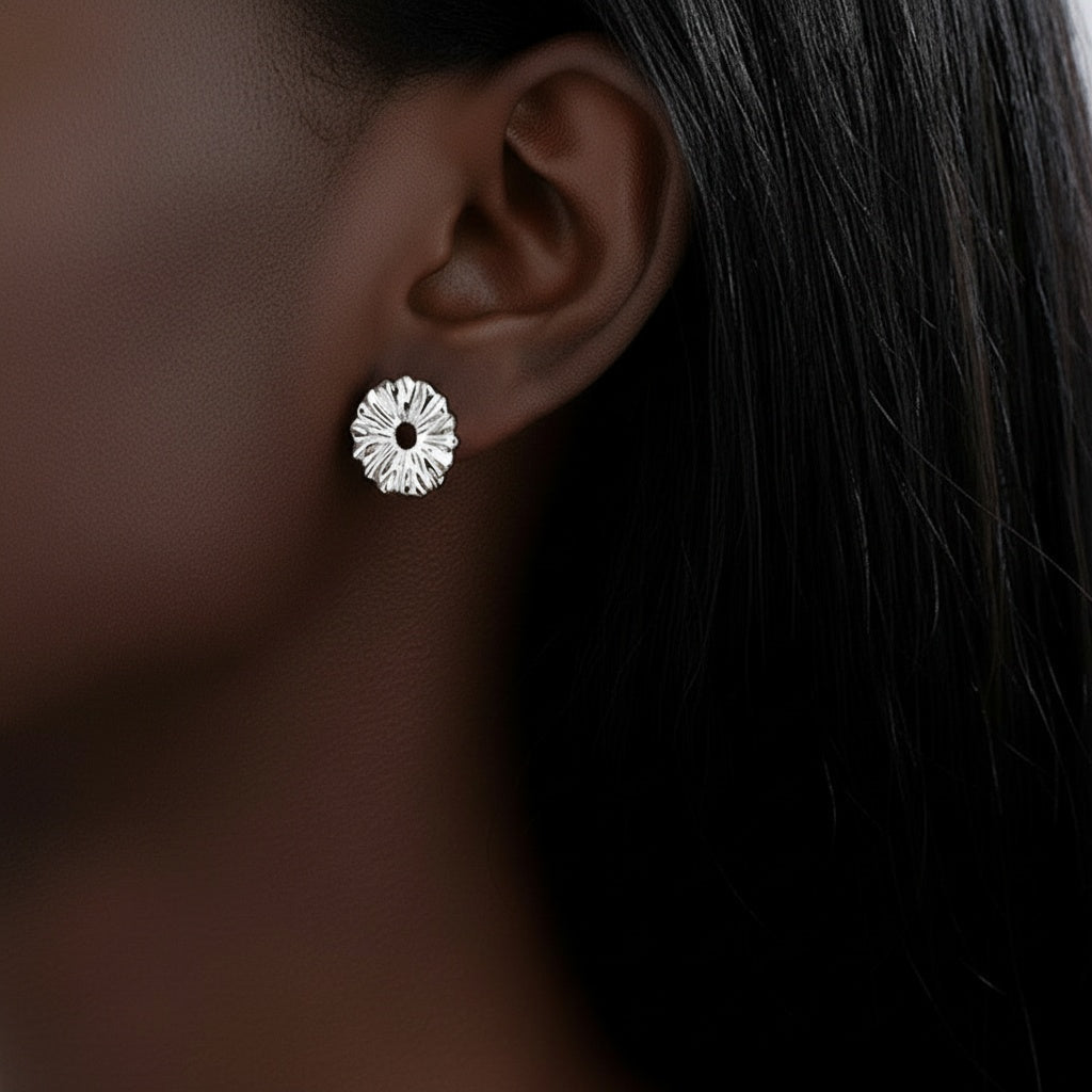 Daisy Stud Earrings - Silver