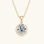 Dangle Bezel Moissanite Pendant Necklace -  Gold