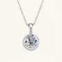 Dangle Bezel Moissanite Pendant Necklace -  Silver