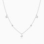 Dangle Diamond Butterfly Station Necklace - Silver