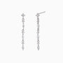 Dangle Diamond Drop Earrings - Silver